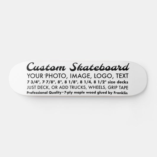 Aangepaste gepersonaliseerde 7.875" Skateboard Dec (Horizontaal)