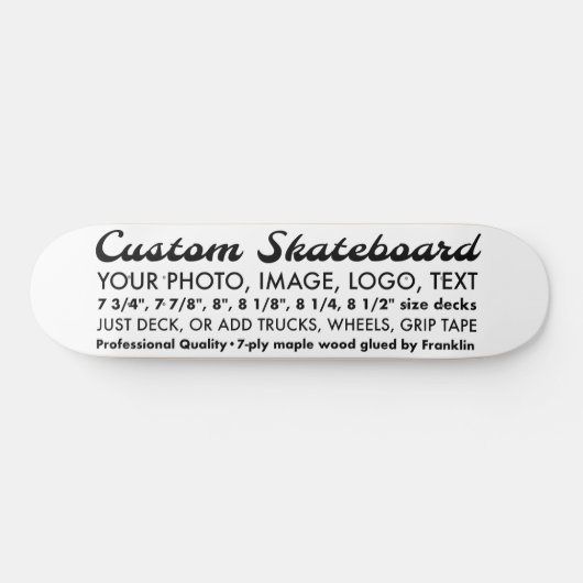 Aangepaste gepersonaliseerde 8.125" Skateboard Dec (Horizontaal)