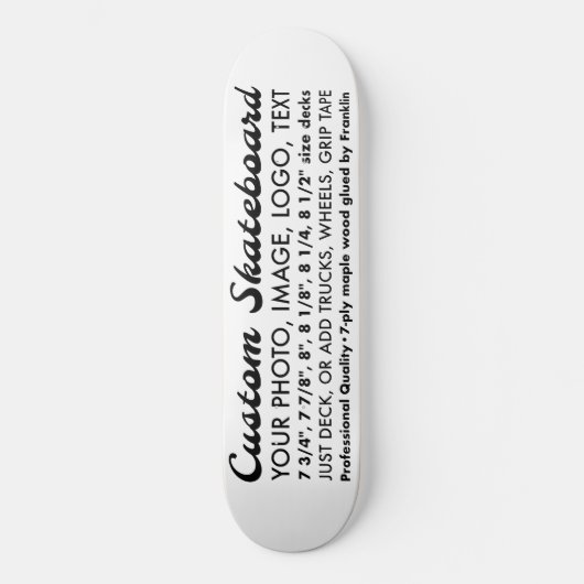 Aangepaste gepersonaliseerde 8,25" Skateboard Deck (Voorkant)