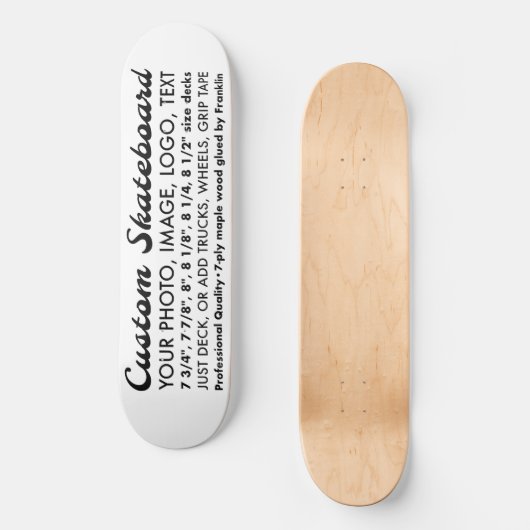 Aangepaste gepersonaliseerde 8,5-inch skateboard d (Voorkant)