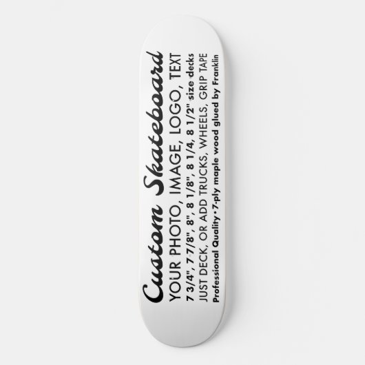 Aangepaste gepersonaliseerde 8,5-inch skateboard d (Voorkant)