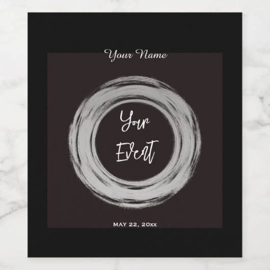 Aangepaste Gepersonaliseerde Abstracte Kunst Wijn Etiket (Enkel label)