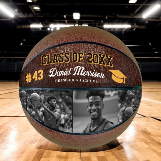 Aangepaste Gepersonaliseerde Afstuderen Senior Fot Basketbal