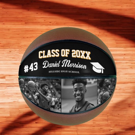 Aangepaste Gepersonaliseerde Afstuderen Senior Fot Basketbal