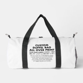 Aangepaste gepersonaliseerde All Over Print Duffel Plunjezak