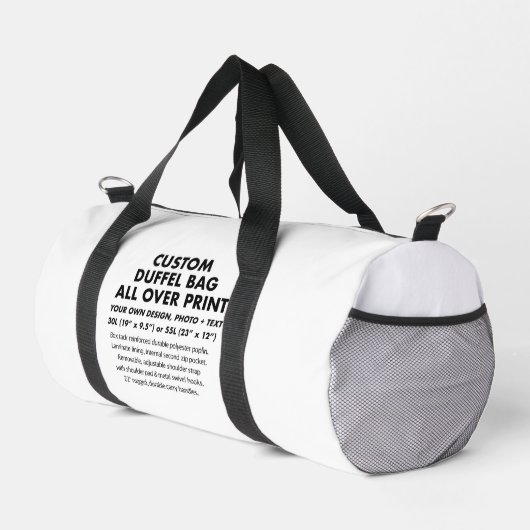 Aangepaste gepersonaliseerde All Over Print Duffel Plunjezak (Rechterhoek)