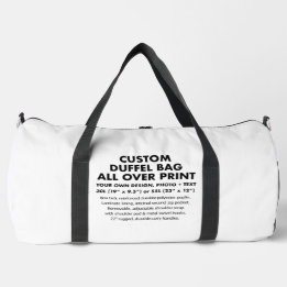 Aangepaste gepersonaliseerde All Over Print Duffel Plunjezak