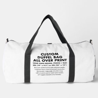 Aangepaste gepersonaliseerde All Over Print Duffel Plunjezak