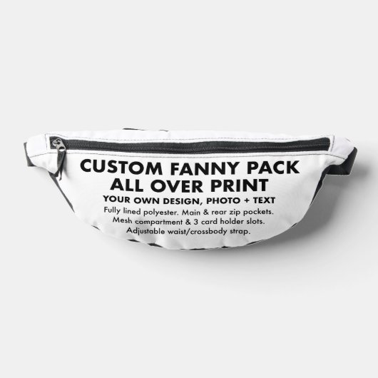 Aangepaste gepersonaliseerde All Over Print Fanny  Heuptasje (Liggend)