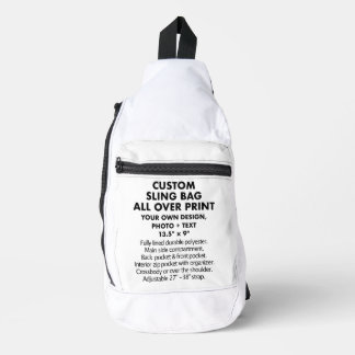 Aangepaste gepersonaliseerde All Over Print Sling Bag