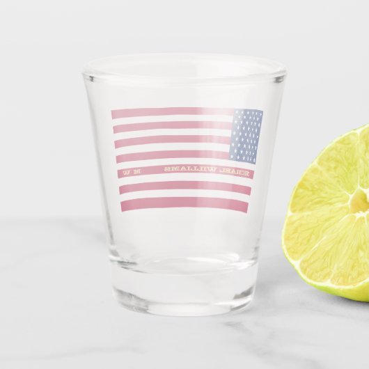 Aangepaste gepersonaliseerde Amerikaanse vlag Shot Glas (Achterkant)