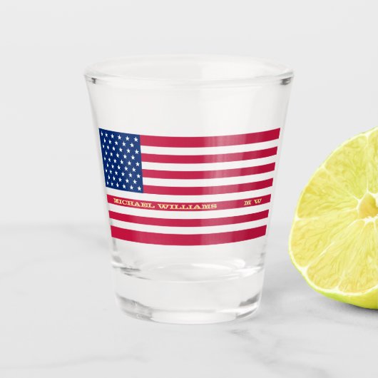 Aangepaste gepersonaliseerde Amerikaanse vlag Shot Glas (Voorkant)