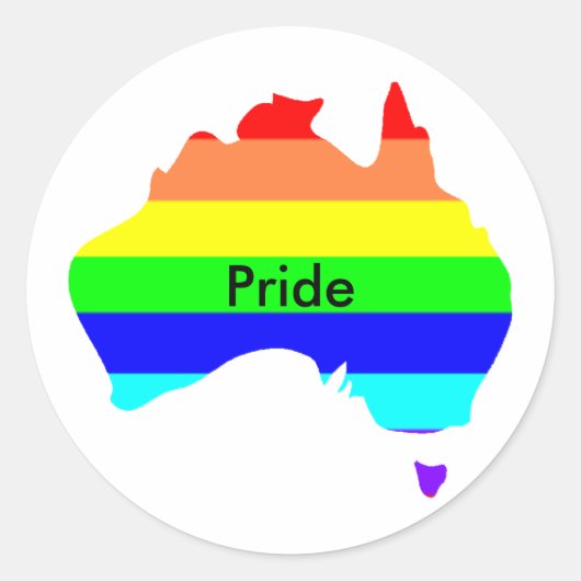 Aangepaste gepersonaliseerde Aussie Gay Pride Stic Ronde Sticker (Voorkant)