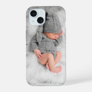Aangepaste gepersonaliseerde babyfoto iPhone 15 case