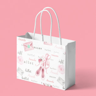Aangepaste gepersonaliseerde Ballerina Ballet Roze Groot Cadeauzakje