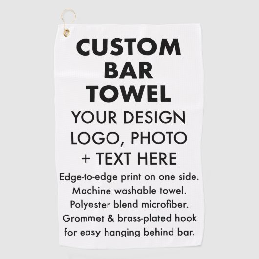 Aangepaste gepersonaliseerde Bar Handdoek met Bras (Voorkant)