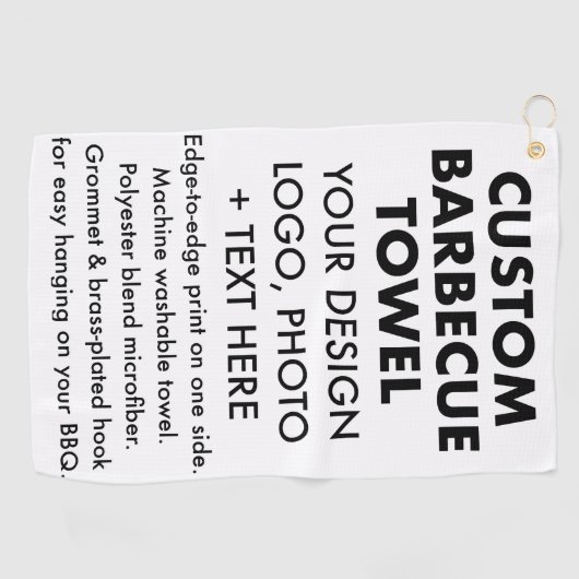Aangepaste Gepersonaliseerde Barbecue Handdoek, Ha Golfhanddoek (Horizontaal)