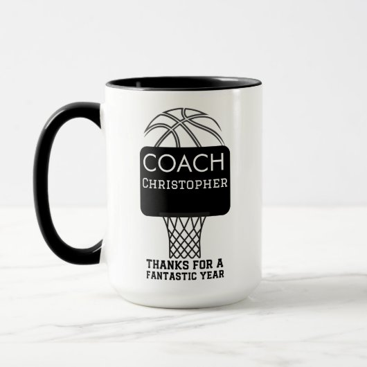 Aangepaste gepersonaliseerde basketbal coach gesch mok (Links)