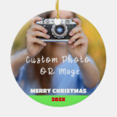 Aangepaste gepersonaliseerde Beer Lover Kerstmis O Keramisch Ornament (Achterkant)