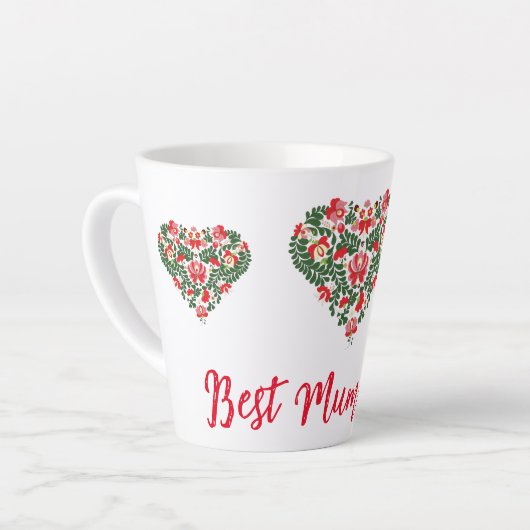 Aangepaste gepersonaliseerde Best Mum Ever Script Latte Mok (Linkerhoek)