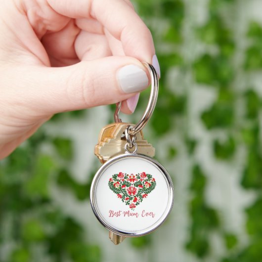 Aangepaste gepersonaliseerde Best Mum Ever Script Sleutelhanger (Hand)