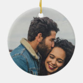 Aangepaste gepersonaliseerde betrokken keramisch ornament (Achterkant)