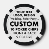 Aangepaste gepersonaliseerde BLACK Poker Casino Ch Chips (Achterkant)