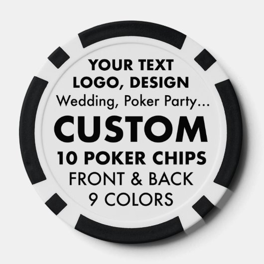 Aangepaste gepersonaliseerde BLACK Poker Casino Ch Poker Chips (Achterkant)
