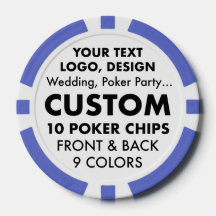Aangepaste gepersonaliseerde BLUE Poker Chips (9 k