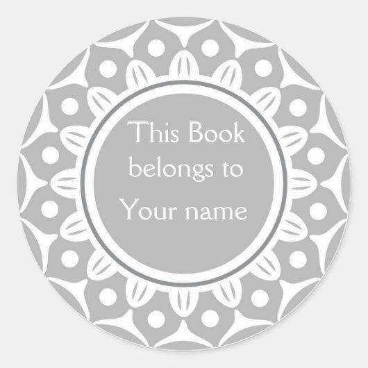 Aangepaste gepersonaliseerde Boekplaten - Silver G Ronde Sticker (Voorkant)