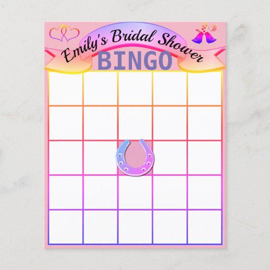Aangepaste gepersonaliseerde bruidsbruiloft bingok flyer (Voorkant)