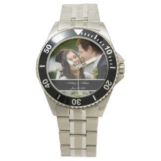 Aangepaste gepersonaliseerde bruiloft foto aandenk horloge