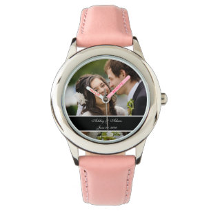 Aangepaste gepersonaliseerde bruiloft foto aandenk horloge