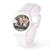 Aangepaste gepersonaliseerde bruiloft foto aandenk horloge (Hoek)