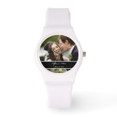 Aangepaste gepersonaliseerde bruiloft foto aandenk horloge (Voorkant)
