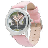 Aangepaste gepersonaliseerde bruiloft foto aandenk horloge (Gekanteld)