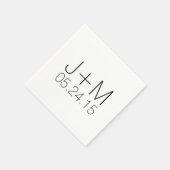 Aangepaste gepersonaliseerde bruiloft initialen da servetten (Hoek)