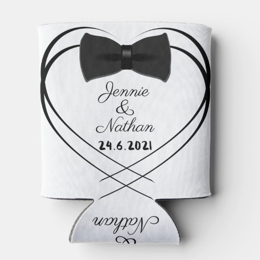 Aangepaste gepersonaliseerde bruiloft Stubby Houde Blikjeskoeler (Achterkant)