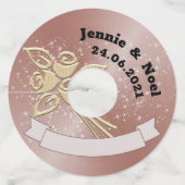 Aangepaste gepersonaliseerde bruiloft wijnglas Lab Wijnglaslabel (Voorkant)