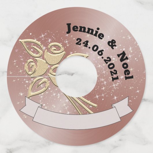 Aangepaste gepersonaliseerde bruiloft wijnglas Lab Wijnglaslabel (Voorkant)