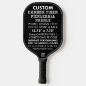 Aangepaste gepersonaliseerde carbonfiber paddlebal pickleball paddle (Achterkant)