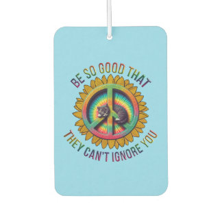 Aangepaste Gepersonaliseerde Cat Peace Hippie Tie  Luchtverfrisser