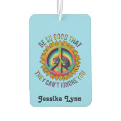 Aangepaste Gepersonaliseerde Cat Peace Hippie Tie  Luchtverfrisser (Achterkant)