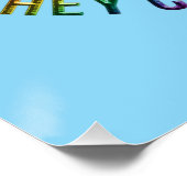 Aangepaste Gepersonaliseerde Cat Peace Hippie Tie  Perfect Poster (Hoek)