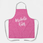 Aangepaste gepersonaliseerde citaten Pink Hearts C Schort (Voorkant)