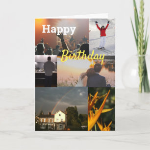 Aangepaste gepersonaliseerde collage foto verjaard kaart