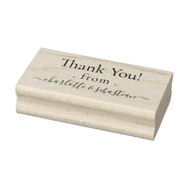 Aangepaste gepersonaliseerde dank u elegante scrol rubberstempel