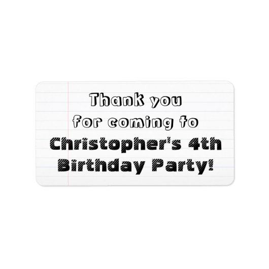 Aangepaste gepersonaliseerde dank u verjaardagsfee etiket (Voorkant)
