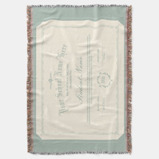 Aangepaste gepersonaliseerde Diploma Traditioneel  Deken (Voorkant Verticaal)