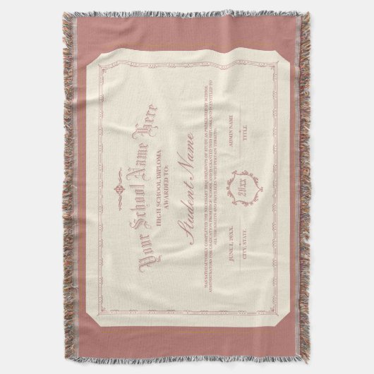 Aangepaste gepersonaliseerde Diploma Traditioneel  Deken (Voorkant Verticaal)